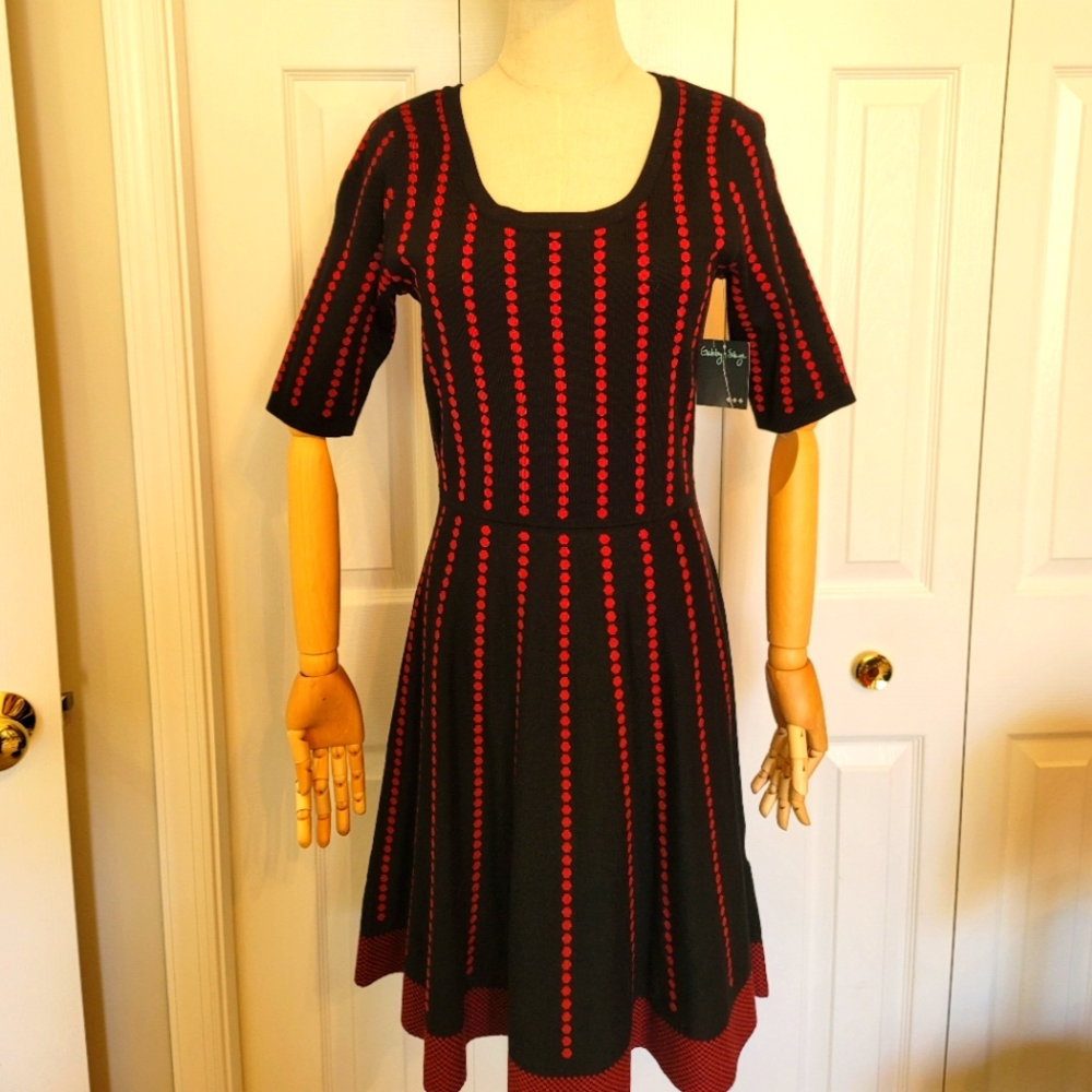 NWT Gabby Skye Women's Dress - Black/Red Size Medium